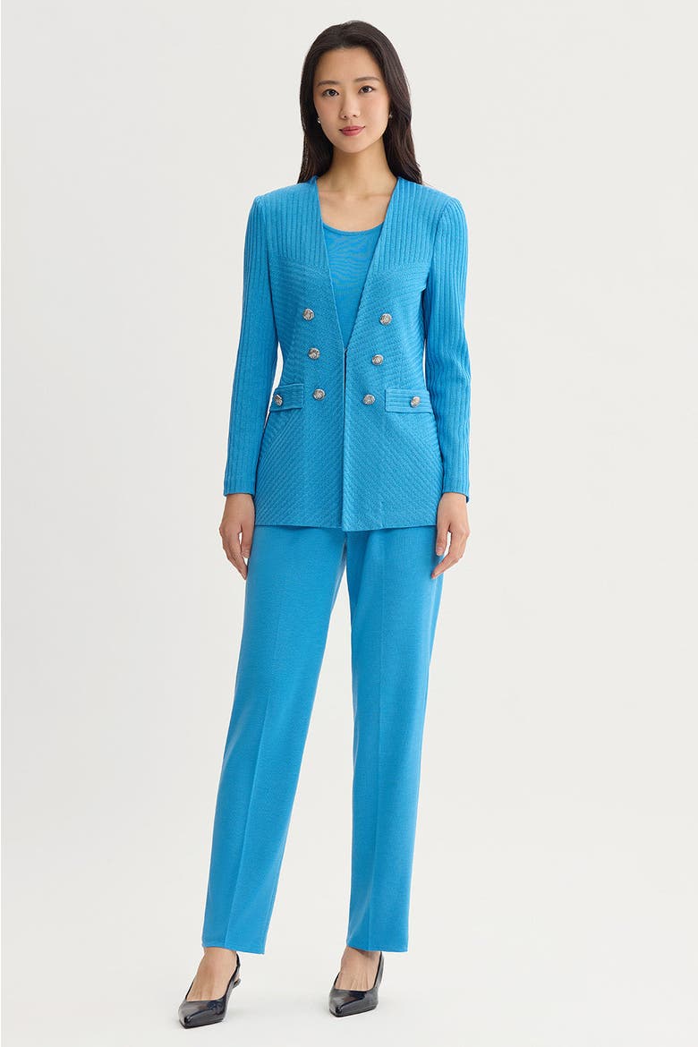 Textural Tonal Knit Jacket, Alternate, color, Tranquil Blue
