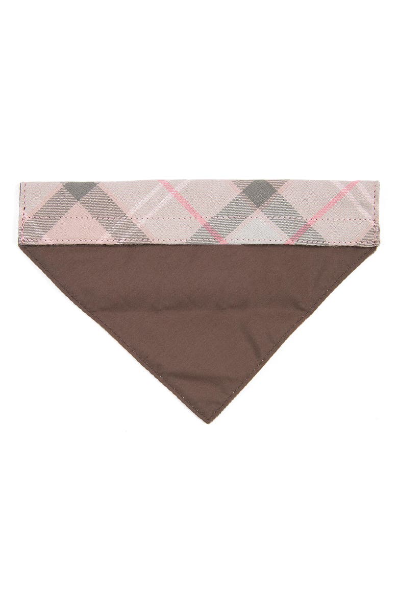 Barbour Tartan Dog Bandana, Alternate, color, Taupe/ Pink Tartan