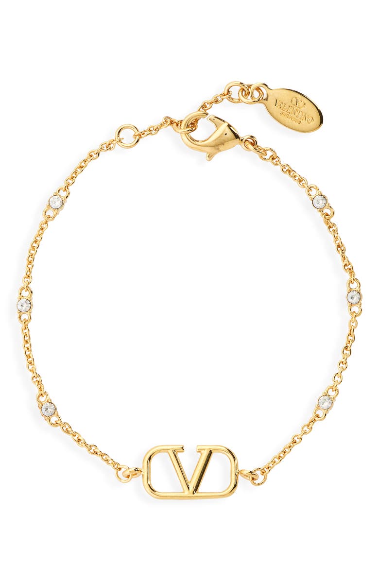 Valentino VLOGO Signature Swarovski Crystal Bracelet, Main, color, 