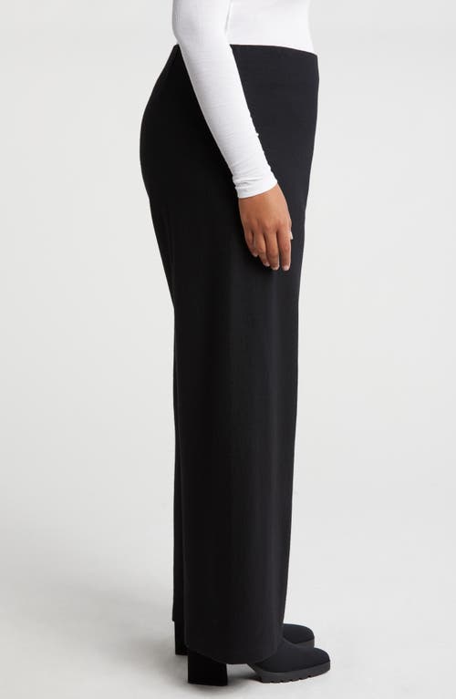 Eileen Fisher Wool Wide Leg Pants In Black
