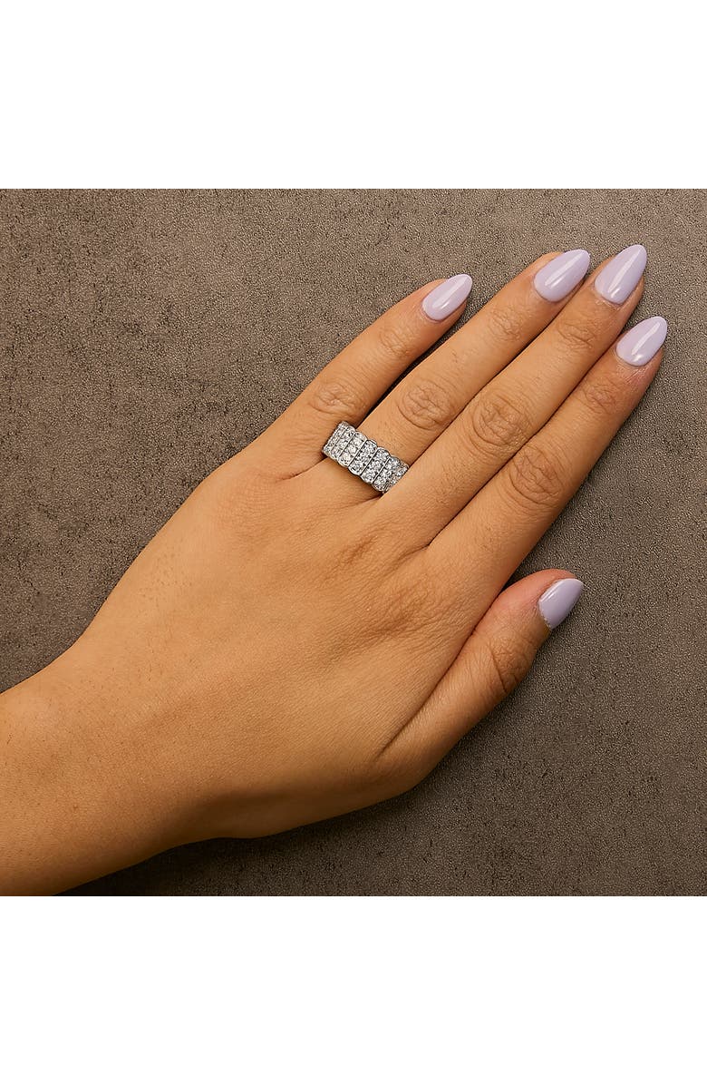 Haus of Brilliance Silver 1 1/2 Cttw Lab Grown Diamond 11 Row Band Ring, Alternate, color, White