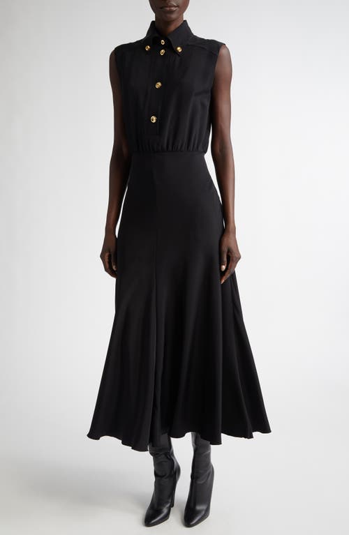 Brandon Maxwell Amara Silk Button-down Shirtdress In Black