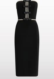 Jenny Packham Odette Bow Embellished Midi Dress