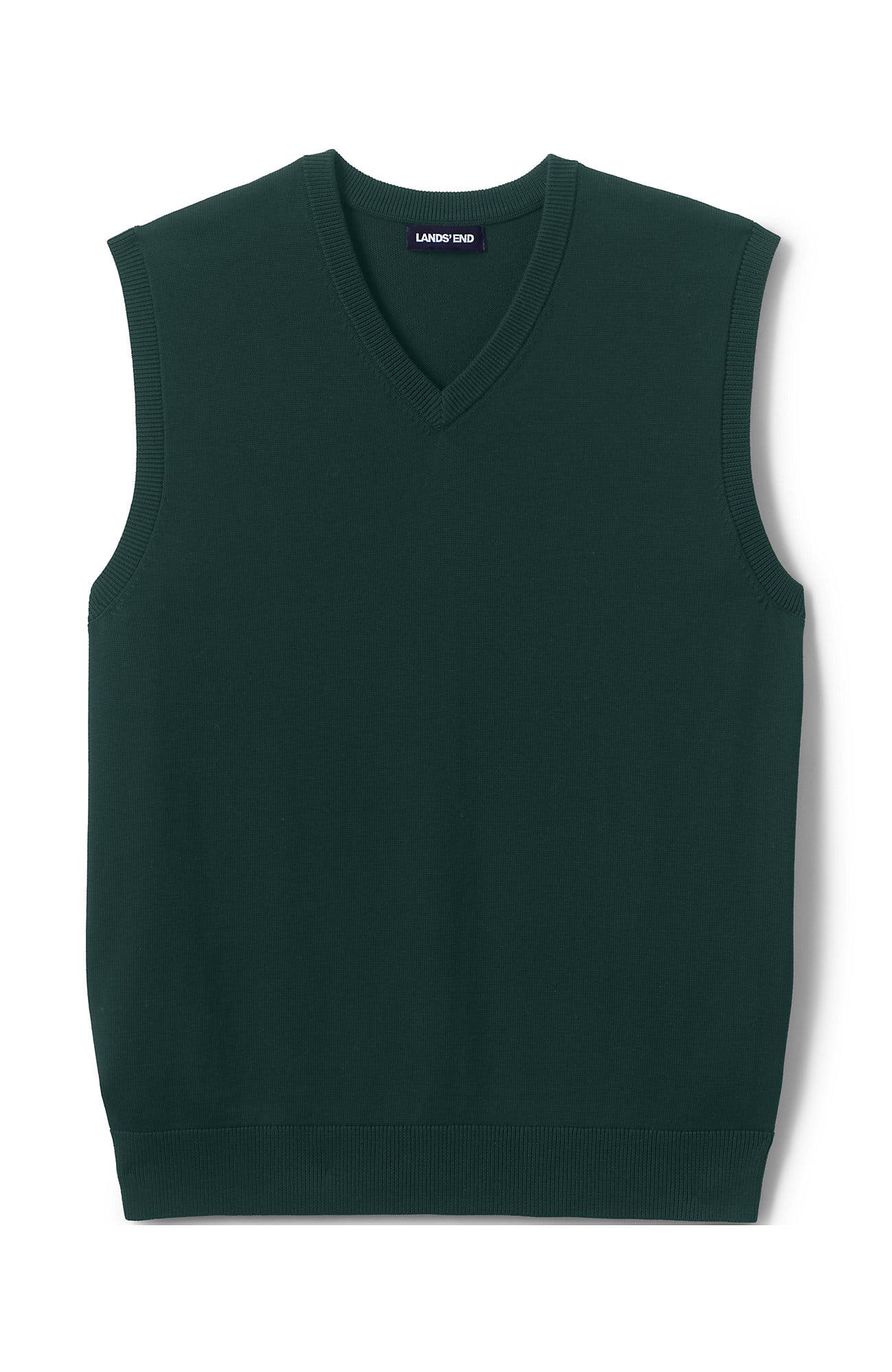 Lands' End School Uniform Cotton Modal Fine Gauge Sweater Vest (Men ...