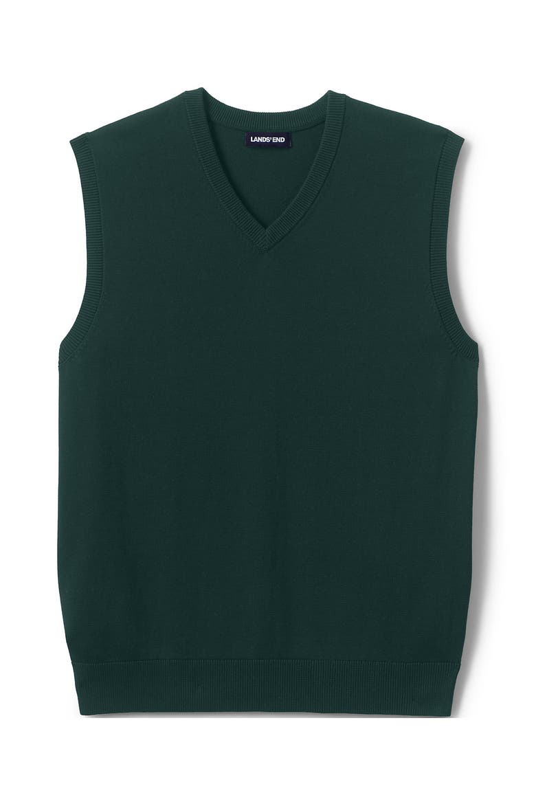 School Uniform  Cotton Modal Fine Gauge Sweater Vest, Alternate, color, Evergreen