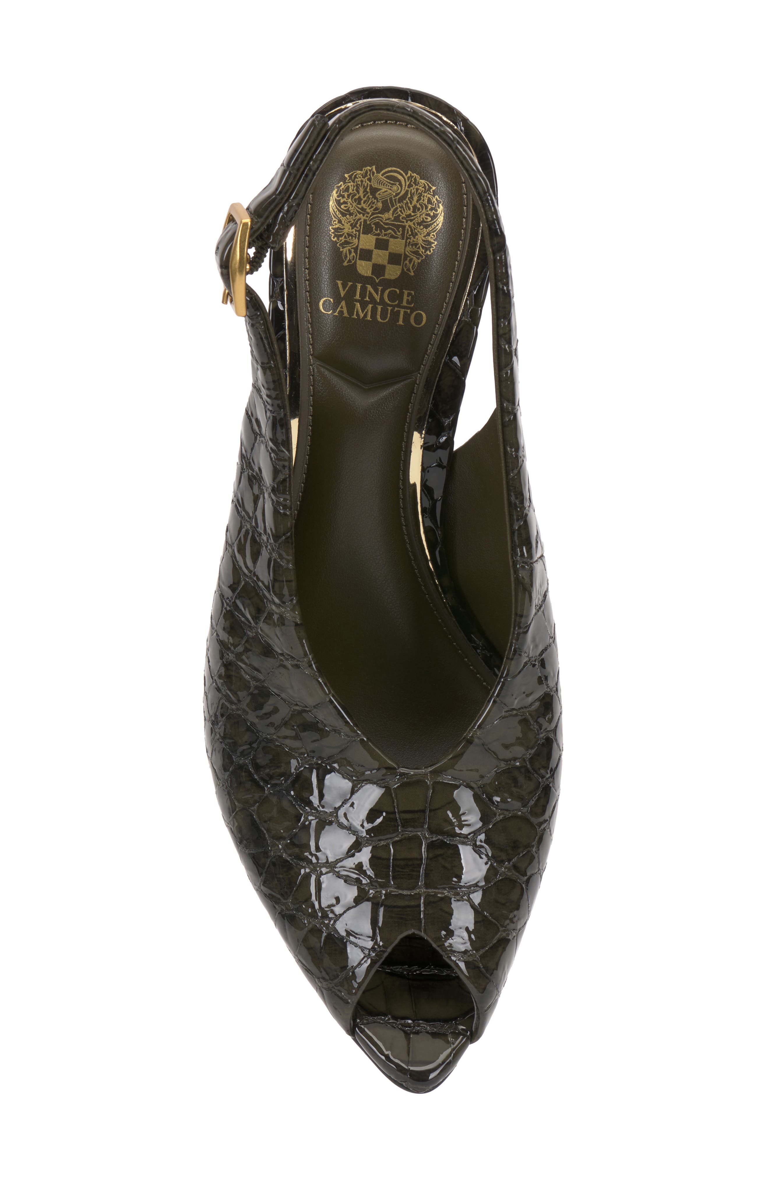 Helenza Peep Toe Slingback Pump, Alternate, color, DEEP FOREST