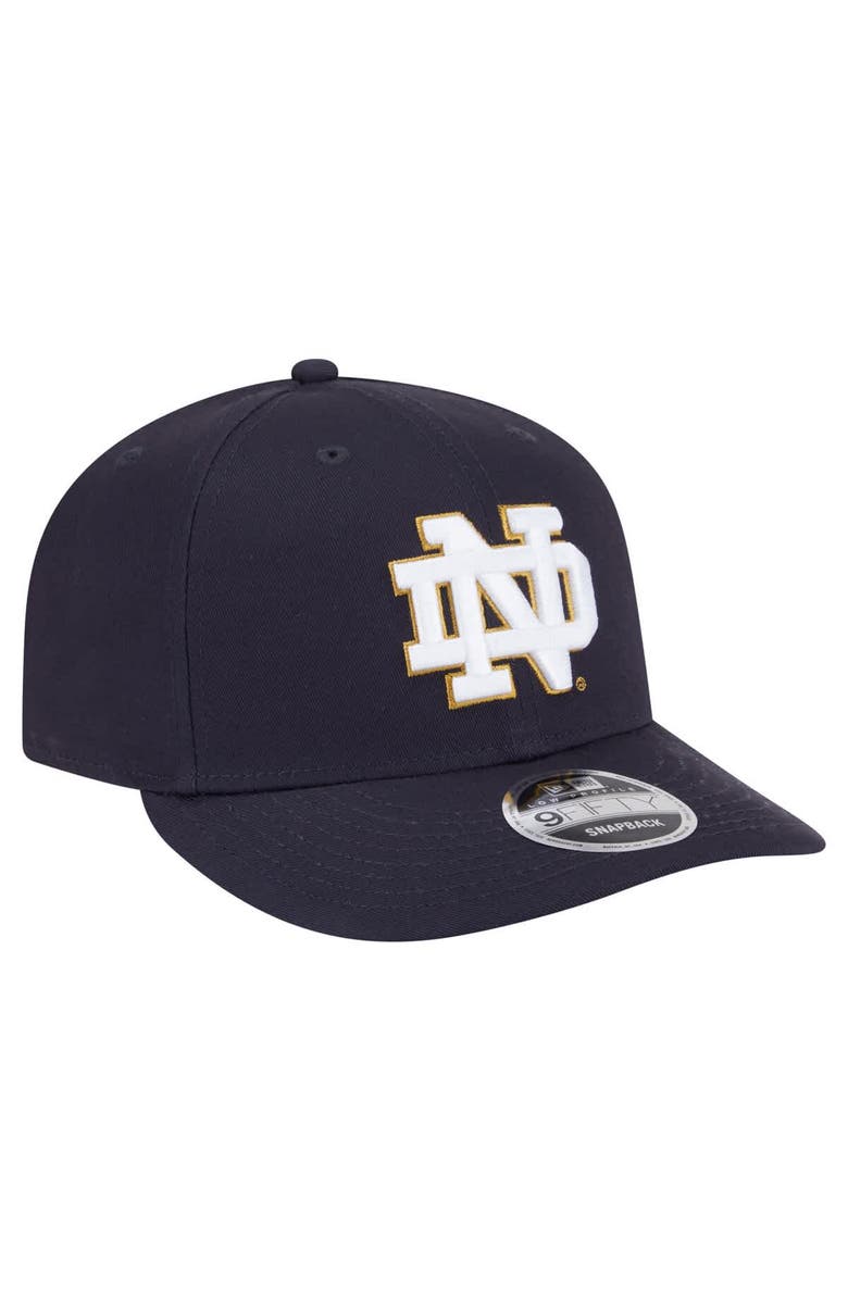 New Era Men's New Era Navy Notre Dame Fighting Irish Low Profile 9FIFTY Snapback Hat, Alternate, color, 