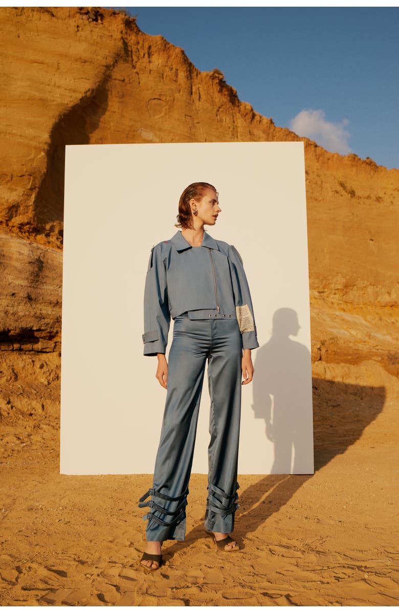 PCFG Linen Blend Free Heaven Shiny Pant, Alternate, color, Blue