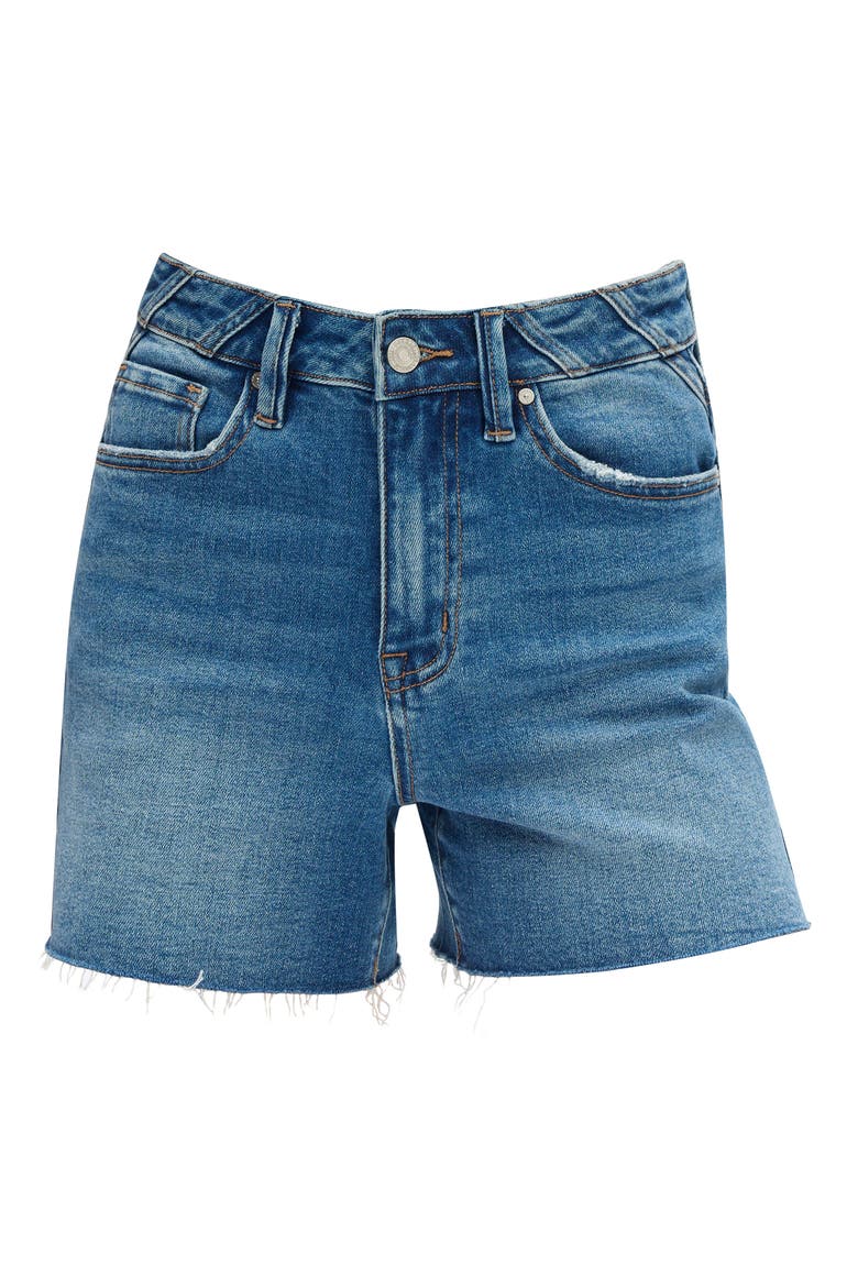 Valentine High Waist Cutoff Denim Shorts, Alternate, color, MEDIUM BLUE