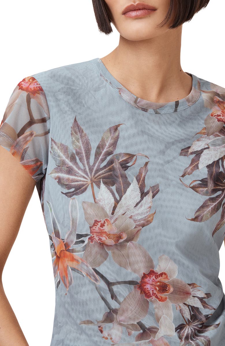 AllSaints Ellie Floral Mesh T-Shirt, Alternate, color,