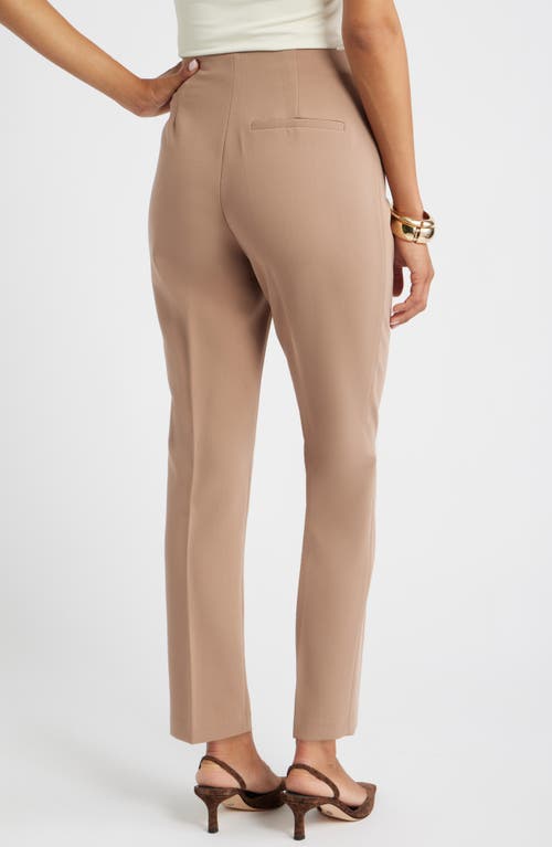 Open Edit Icon High Waist Ankle Cigarette Pants In Neutral