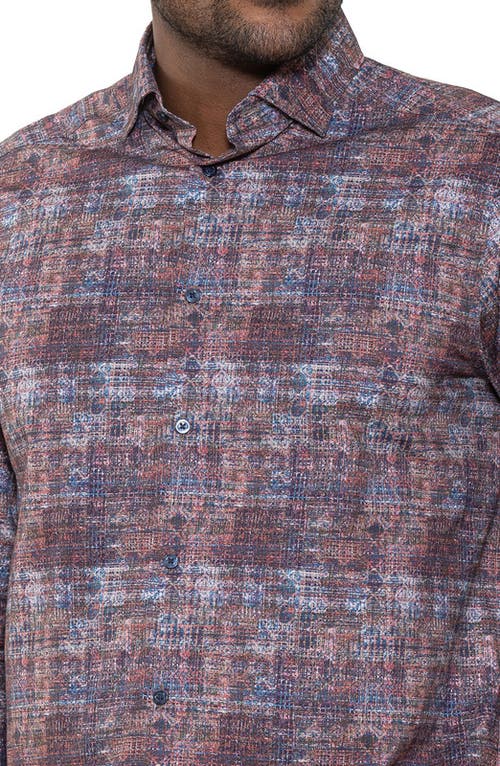 Luchiano Visconti Abstract Digital Design Shirt In Purple