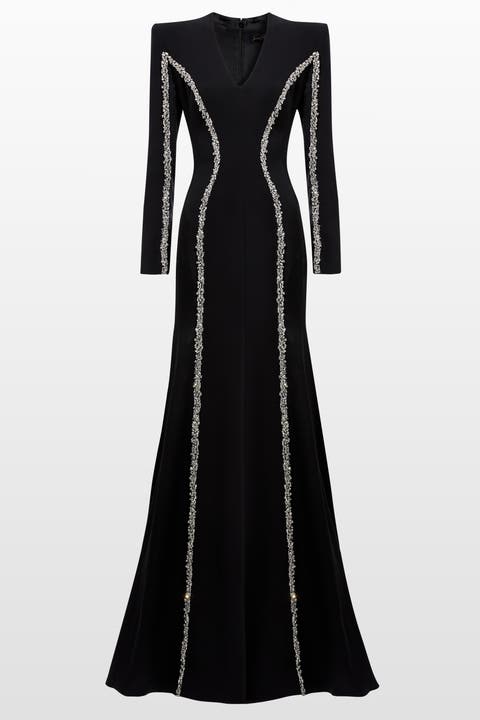 Ghost orchid Embellished Long-Sleeve Maxi Dress