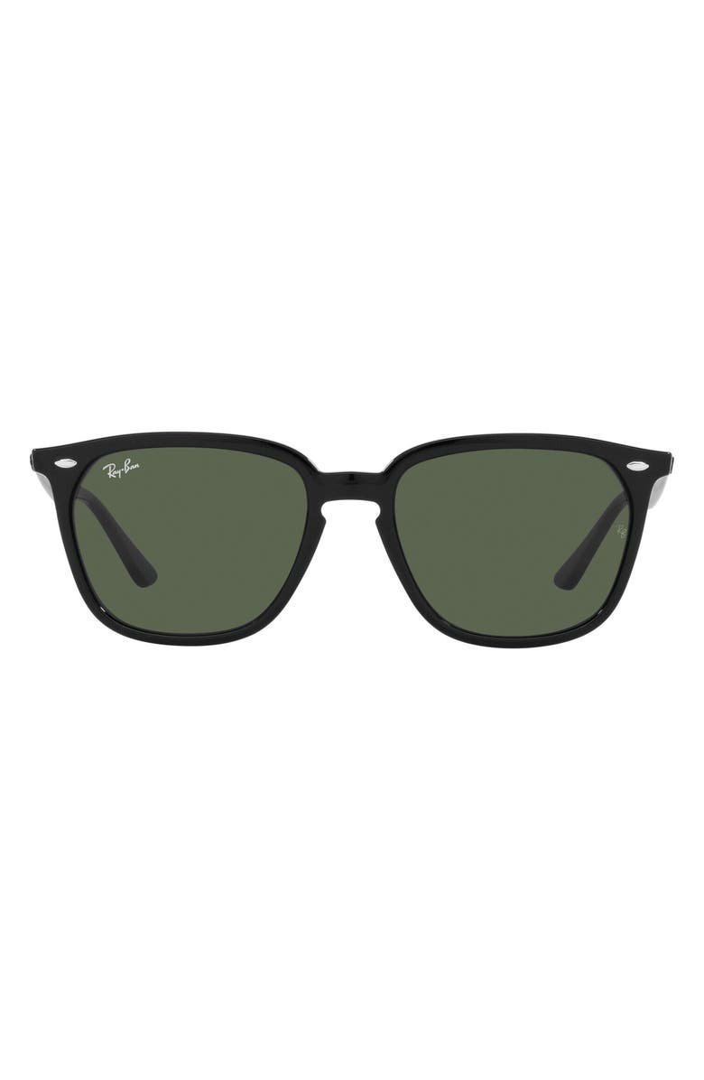Ray-Ban 55mm Round Sunglasses, Main, color, Black/ Dark Green