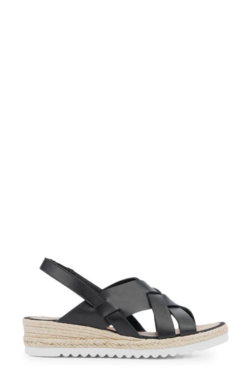 Aquatalia Amaya Water Repellent Slingback Espadrille Wedge Sandal In Black