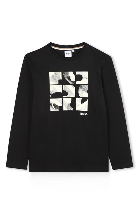 Kids' Long Sleeve Cotton Graphic T-Shirt (Big Kid)