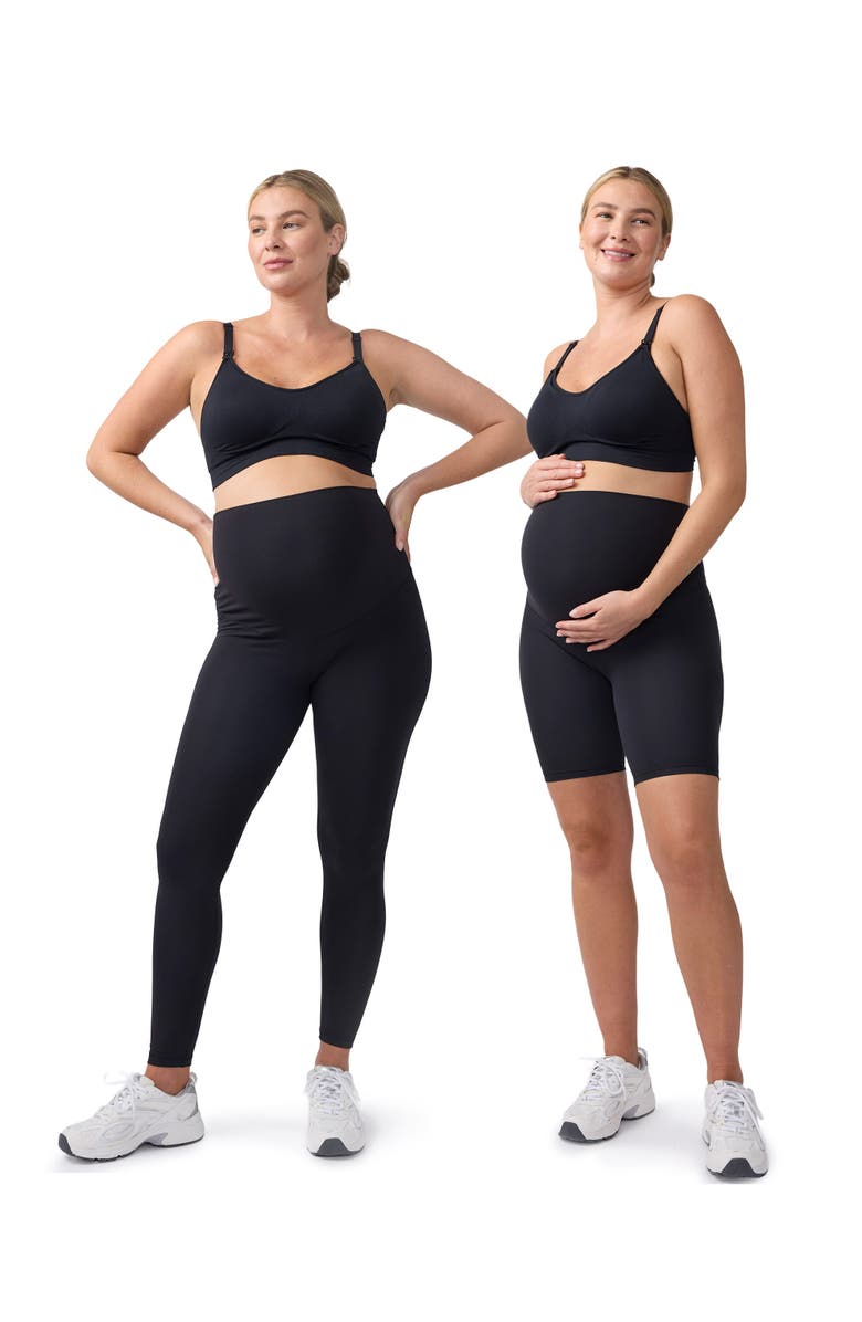 Ingrid & Isabel Contour Active Legging + Bike Short, Main, color, Black