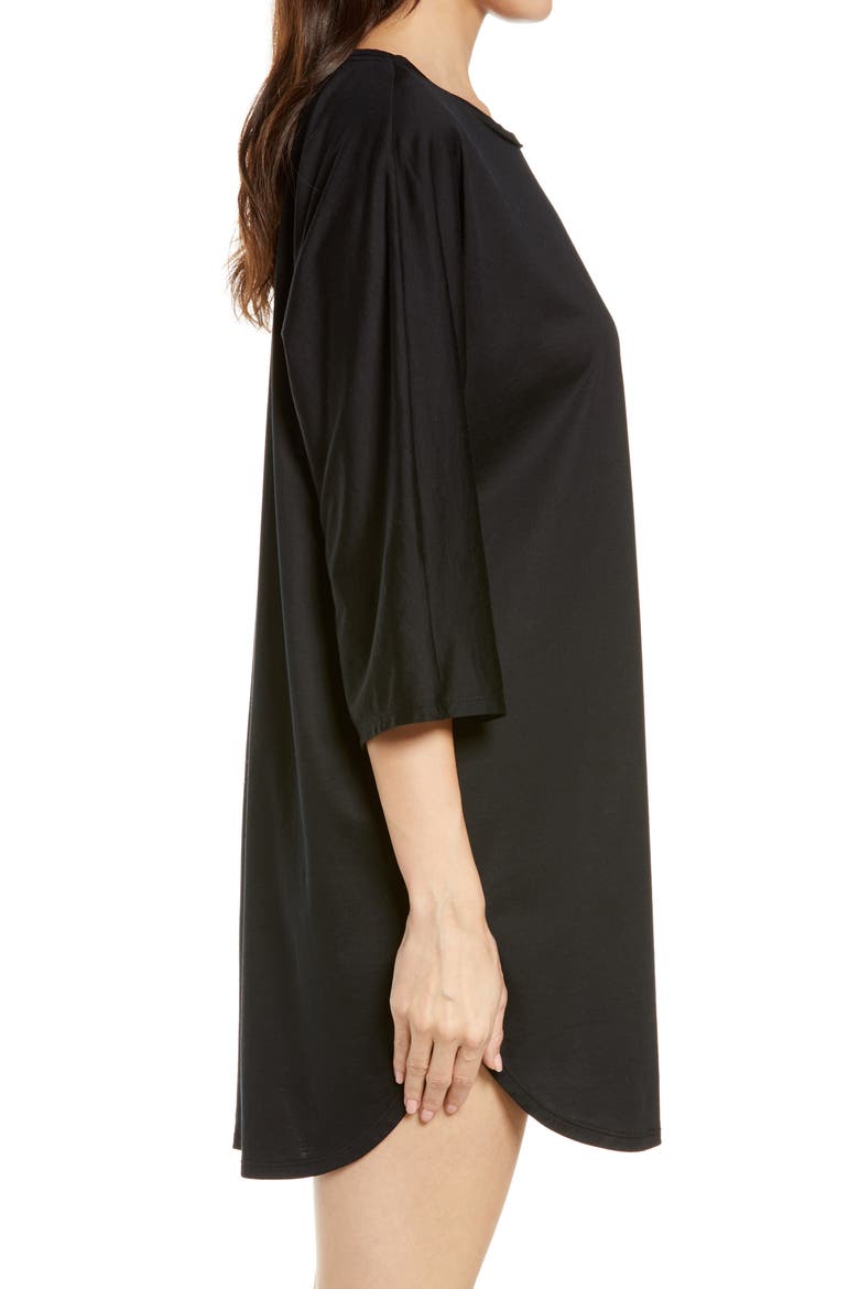 Bliss Cotton & Modal Sleep Shirt, Alternate, color, BLACK