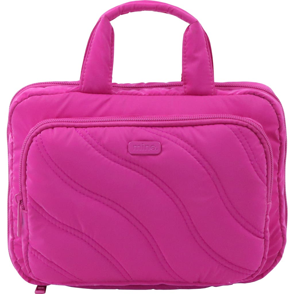 Mytagalongs Wavy Quilted Cosmetics Travel Organizer In Pink