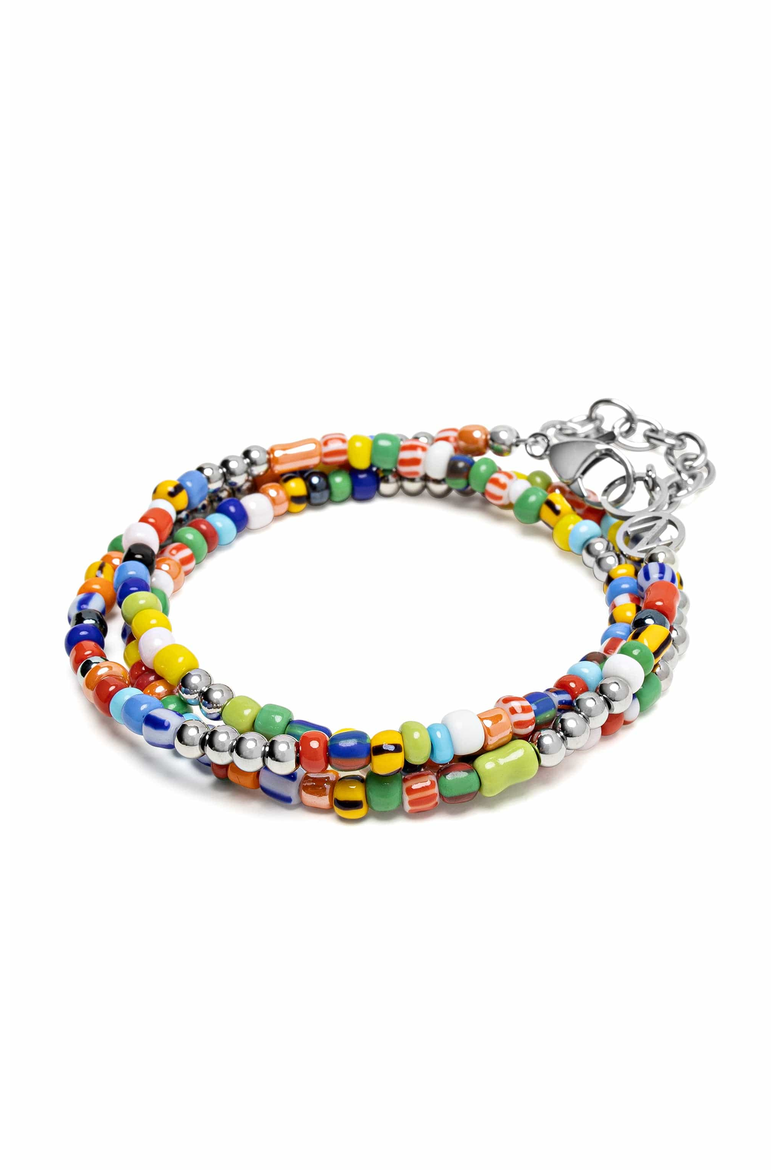 Vintage Trifocal Beaded Wrap Bracelet, Alternate, color, MultiColor