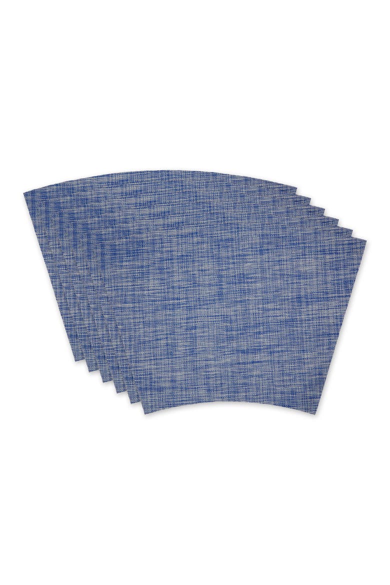 Tweed Round Placemat Set/6, Main, color, Blue