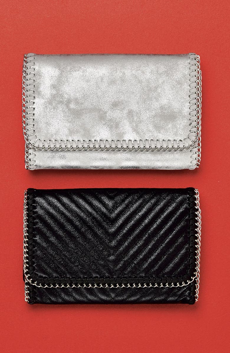 Chelsea28 Faux Leather Chain Clutch, Main, color,