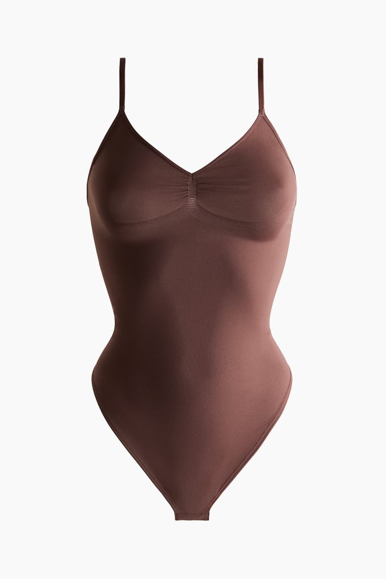 Firm Shape Sculpting Thong Body, Alternate, color, Brown
