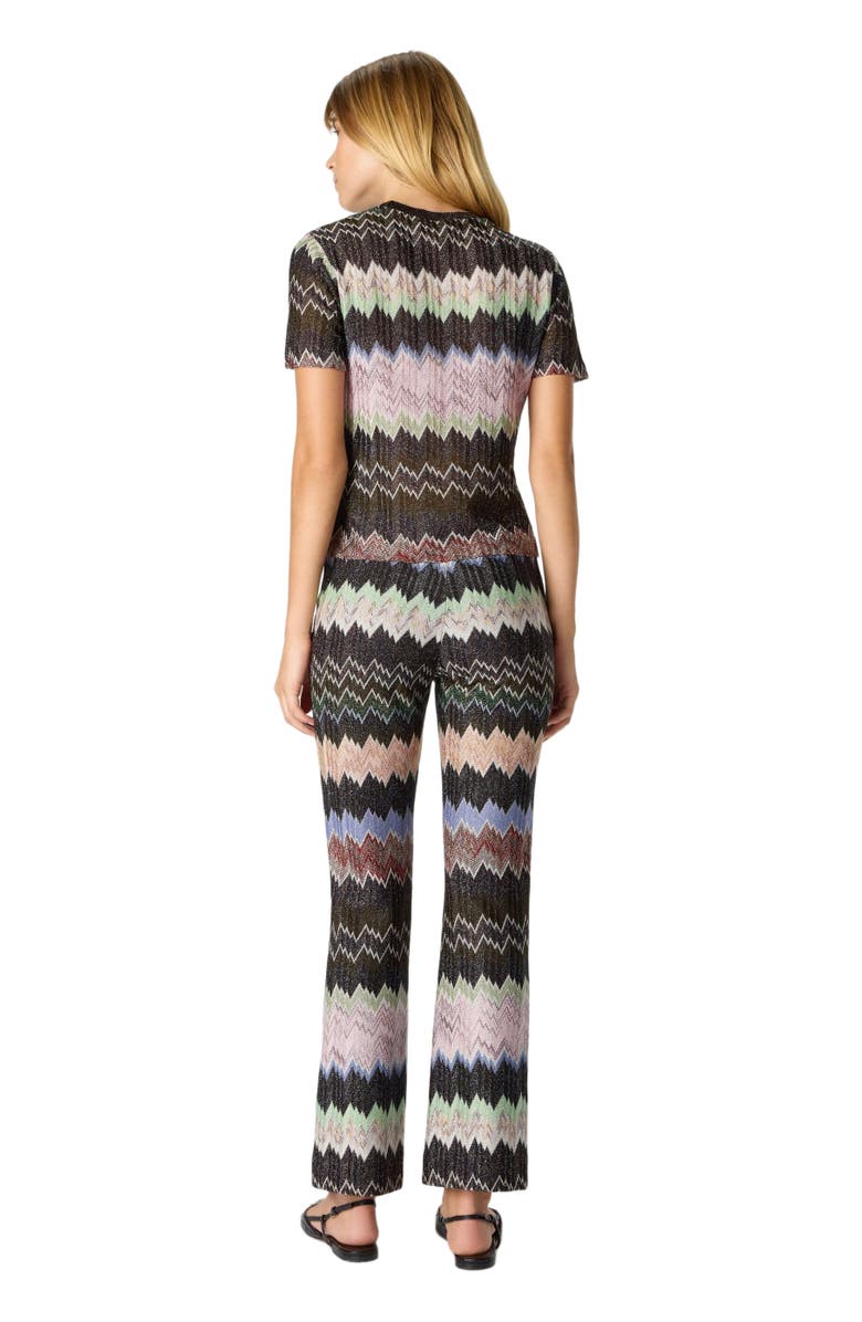 Missoni Snake-pattern Viscose Lamé Cropped Trousers, Alternate, color, Green& Brown