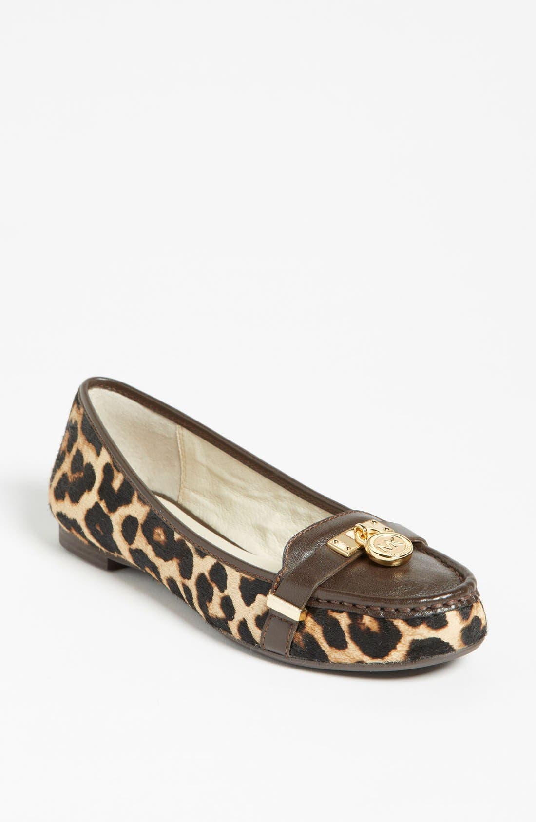 'Hamilton' Moccasin, Main, color, LEOPARD HAIRCALF