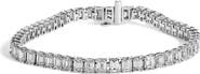 Haus of Brilliance IGI Certified 14K White Gold 10.0 Cttw Emerald Cut Lab Grown Diamond Tennis Bracelet