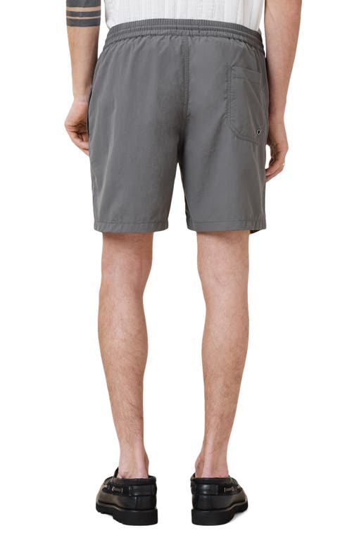 Allsaints Mens Pillar Grey Hanbury Drawstring-waist Cotton And Linen Shorts Xs In Pillar Grey