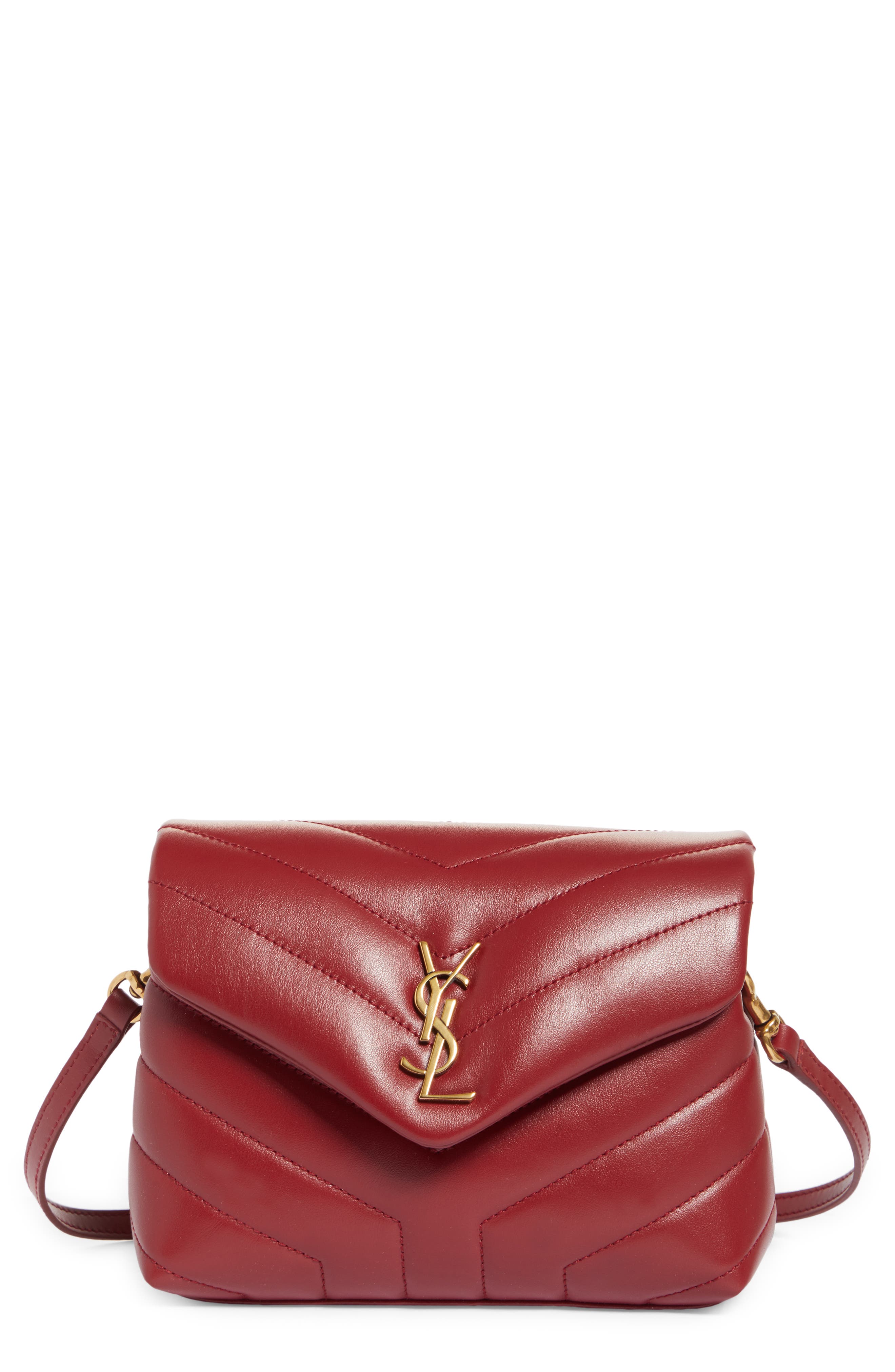 Toy Loulou Quilted Leather Crossbody Bag, Main, color, OPYUM RED