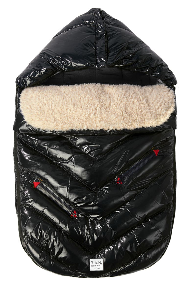 Polar Igloo Water Resistant Stroller/Car Seat Bunting, Main, color, BLACK