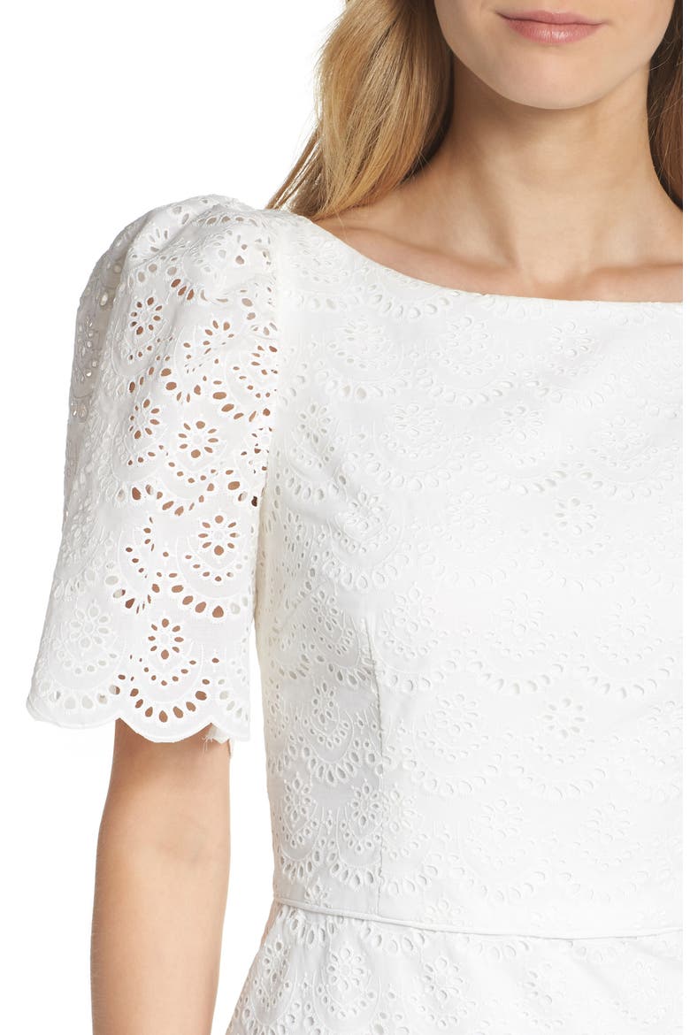 Blythe Scallop Eyelet Dress (Nordstrom Exclusive), Alternate, color, CLOUD