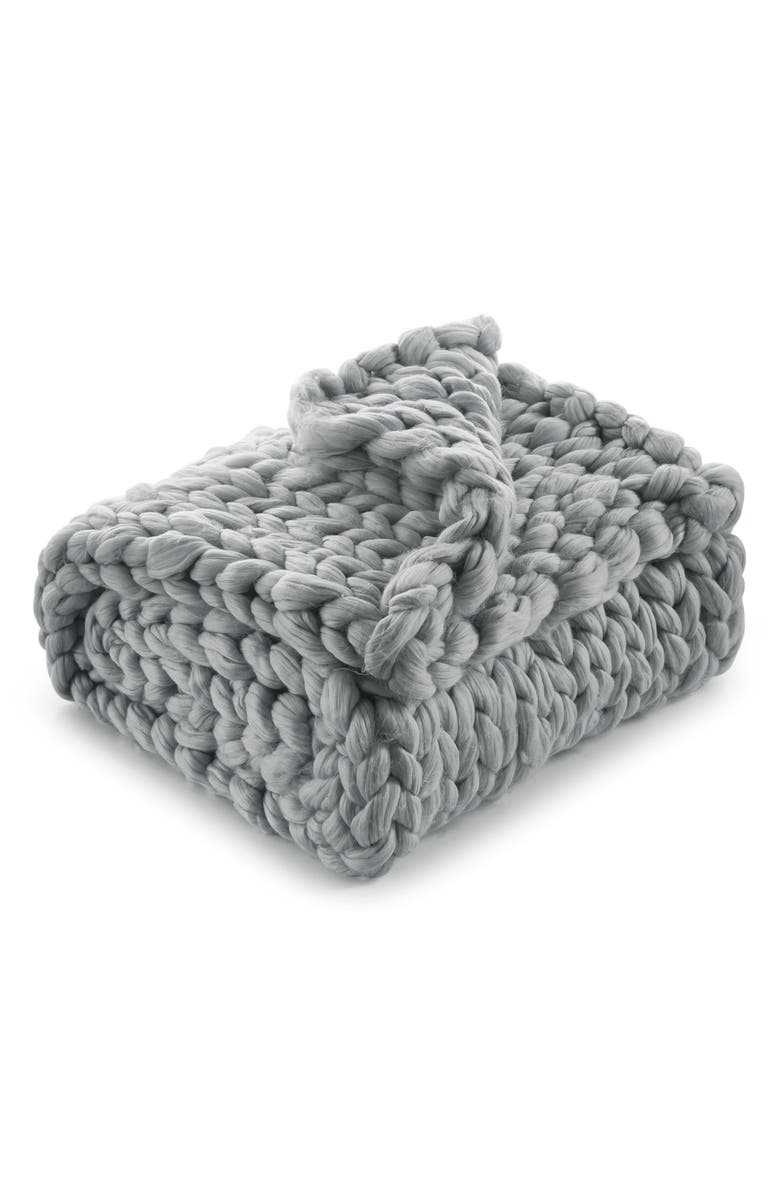 INSPIRED HOME Chunky Knit Throw Blanket, Main, color,