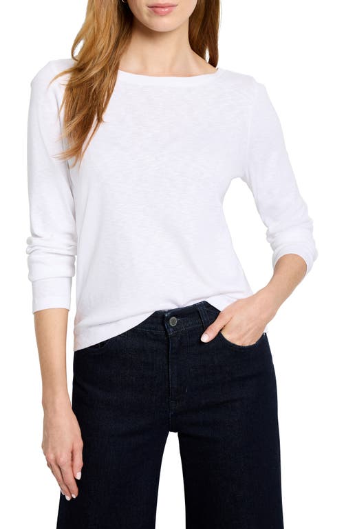 Nzt By Nic+zoe Long Sleeve Modern Boat Tee In White