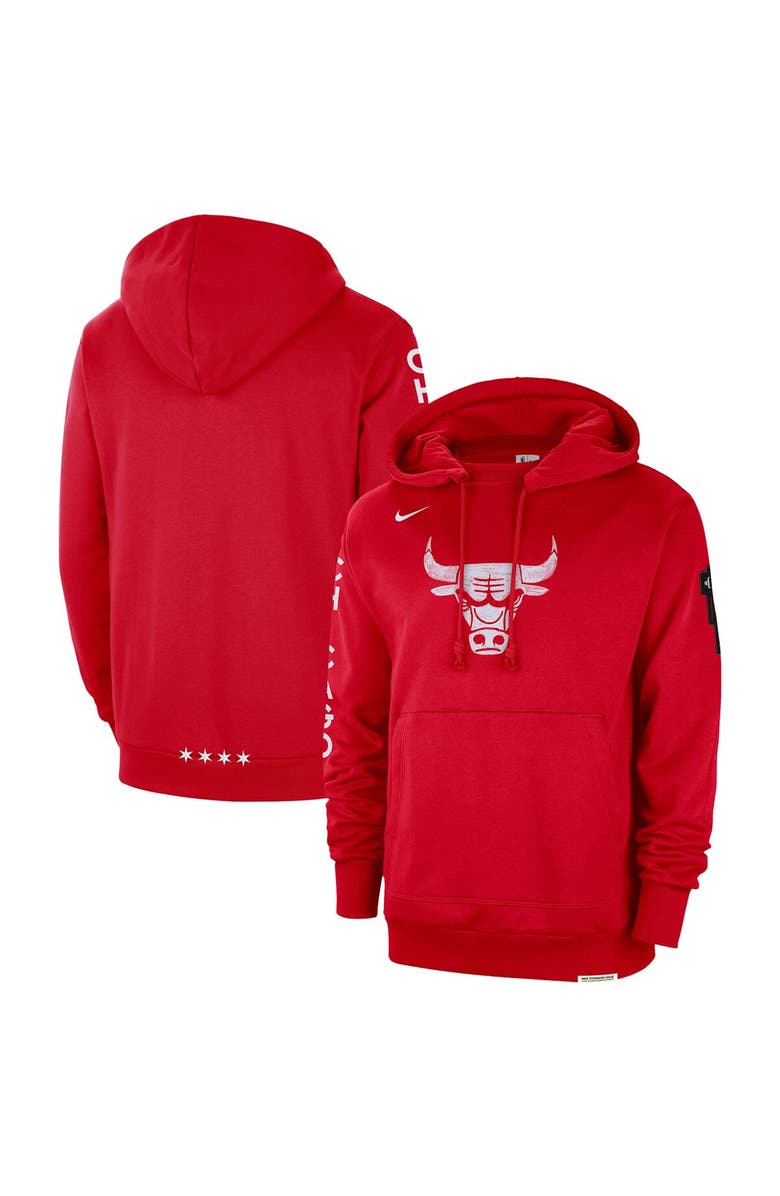 Nike Men's Nike Red Chicago Bulls 2023/24 City Edition Courtside Standard Issue Pullover Hoodie, Main, color, 