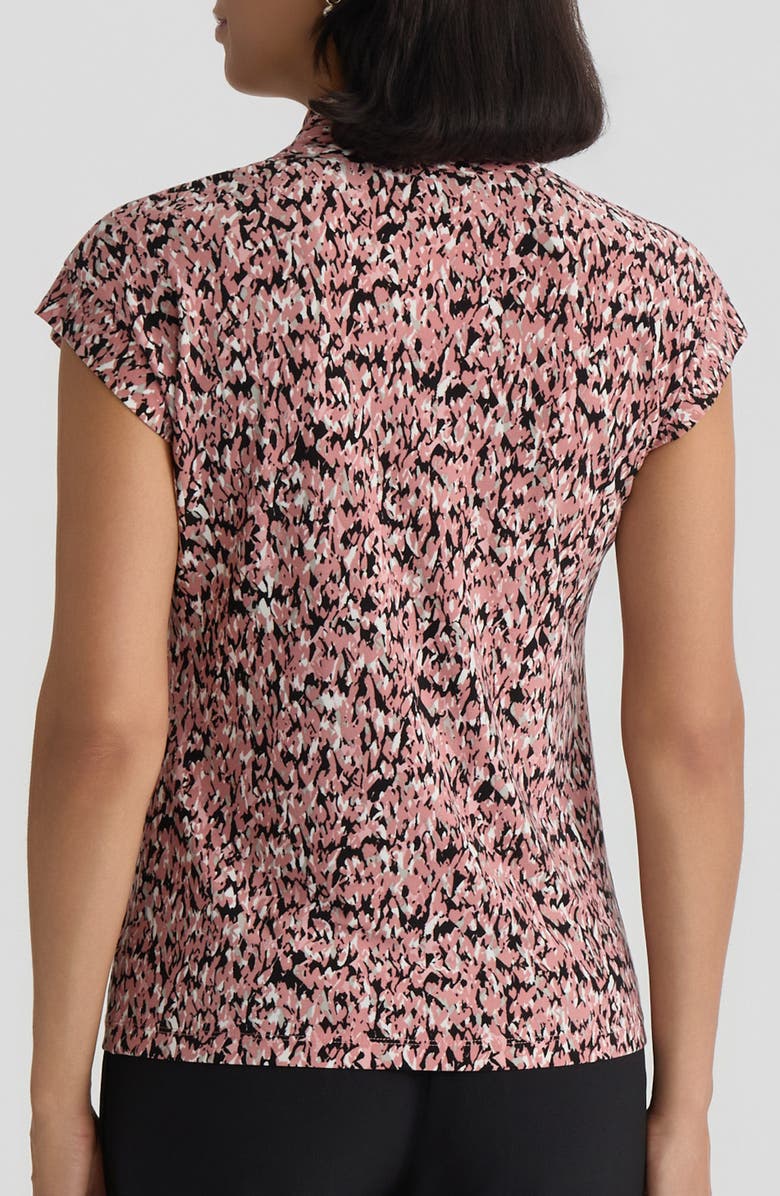 KASPER Abstract Print Funnel Neck Knit Top, Alternate, color, 