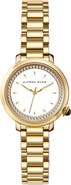 Alfred Sung Three-Hand Quartz Crystal Bezel Bracelet Watch, 29mm