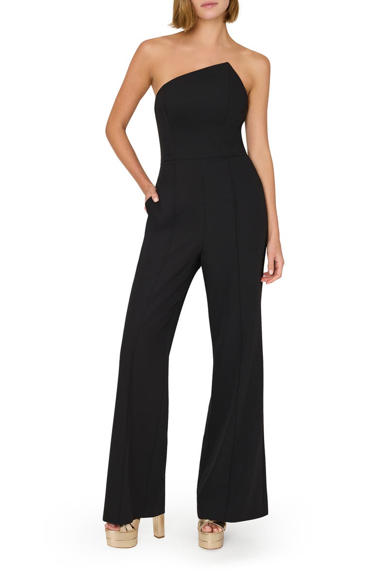 Milly Atlas Cady Asymmetric Neck Strapless Jumpsuit, Main, color, 