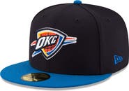 New Era Men's New Era Black/Royal Oklahoma City Thunder Official Team Color 2Tone 59FIFTY Fitted Hat