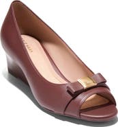 Cole Haan Go-To Malta Bow Peep Toe Wedge Pump