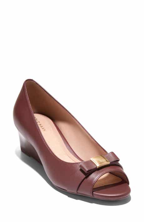 Cole Haan Go-To Malta Bow Peep Toe Wedge Pump
