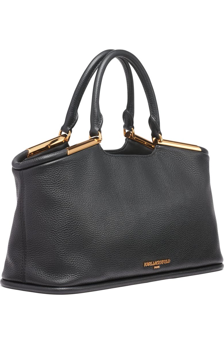 KARL LAGERFELD PARIS Valerie Satchel, Alternate, color, Black/Gold