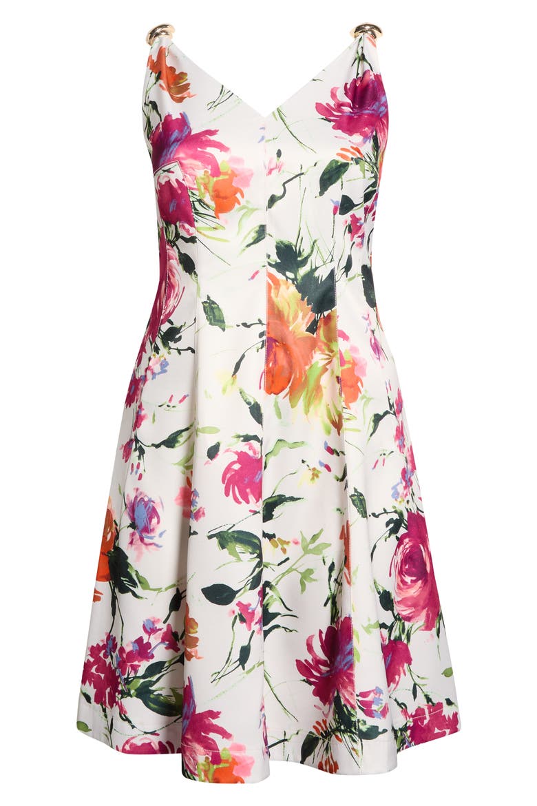 Floral Print Sundress, Alternate, color, SAND FLORAL