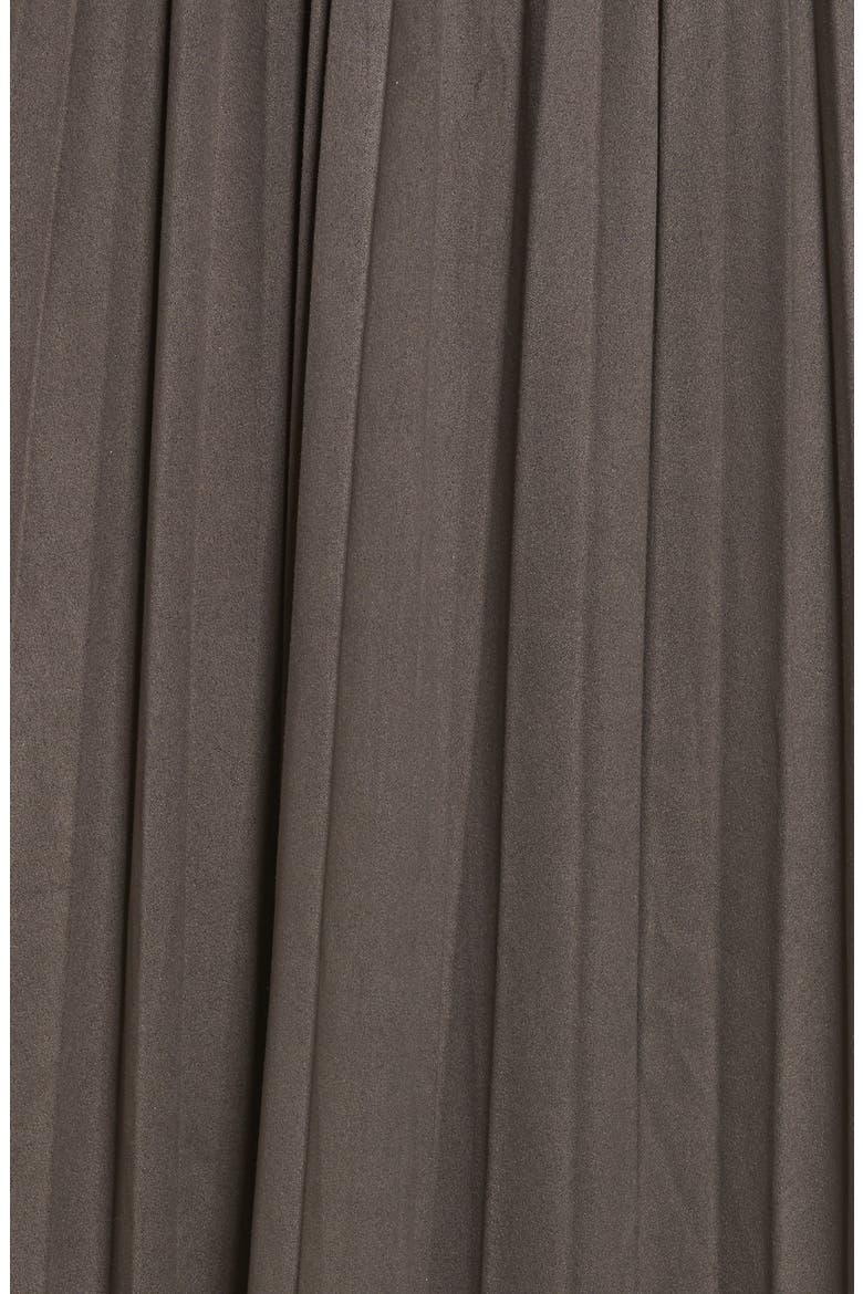 Pleated Faux Suede Midi Skirt, Alternate, color, OLIVE