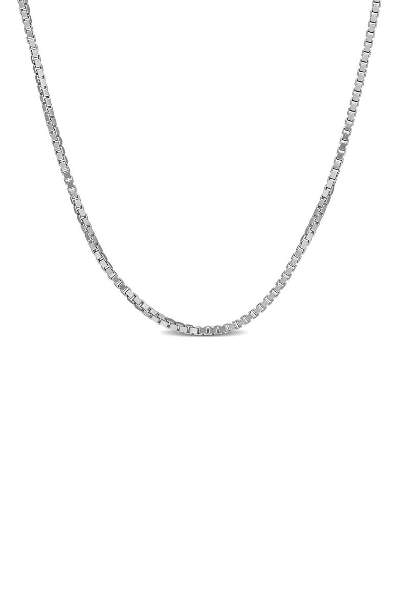 Box Link Chain Necklace, 0.80mm, Main, color, SILVER