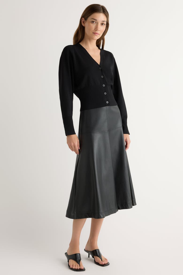 Carson Button-Front Cardigan, Alternate, color, Black
