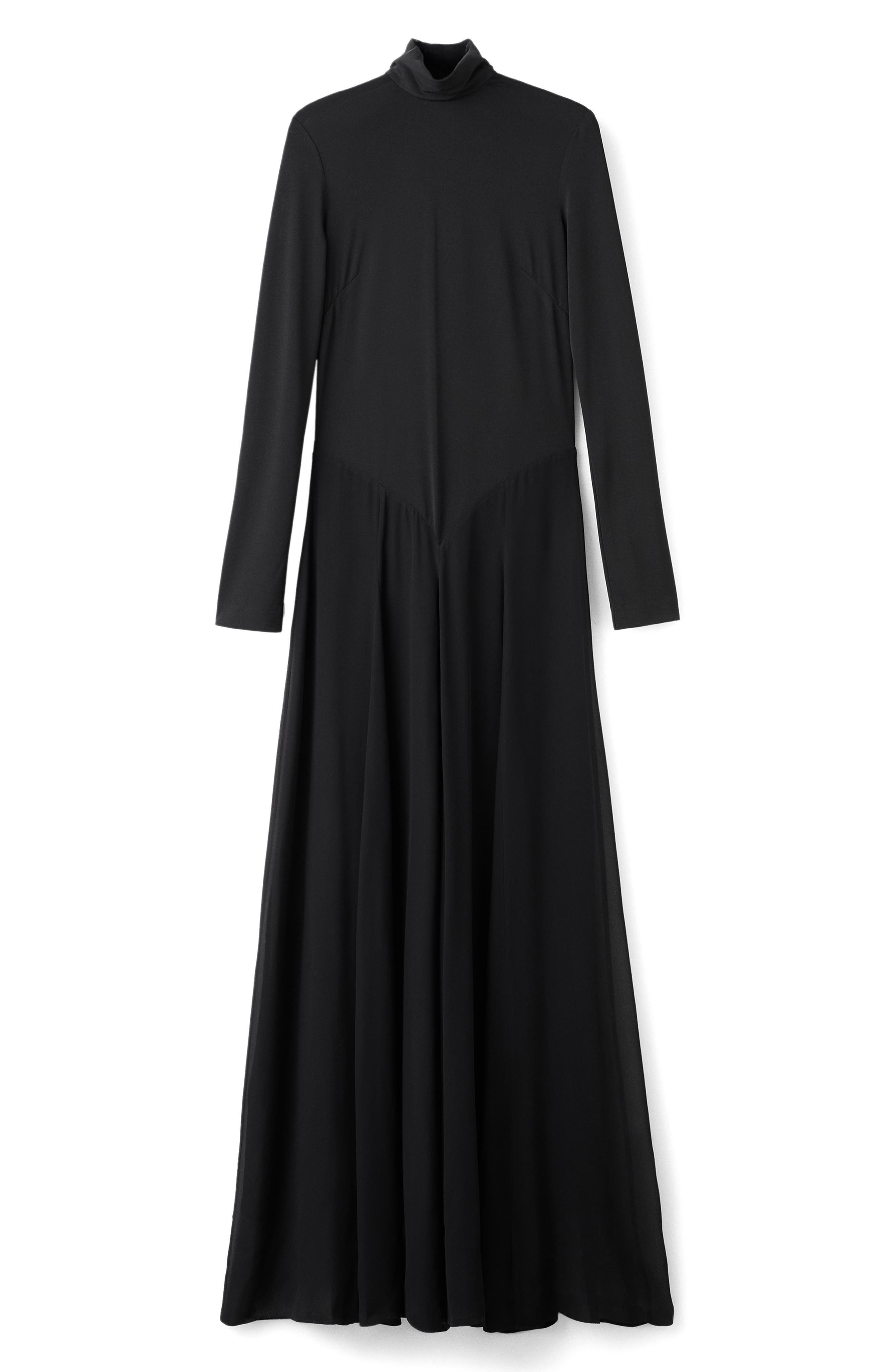 MANGO Long Sleeve Turtleneck Maxi Dress