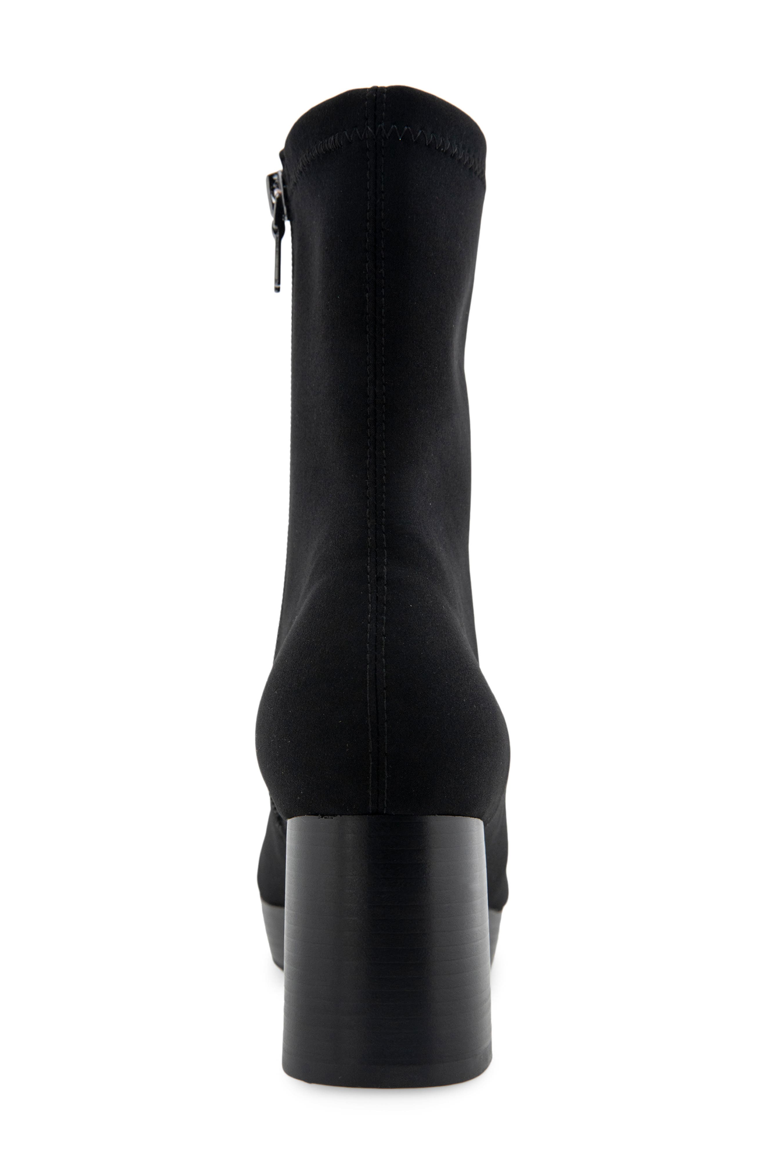 Aerosoles Sussex Block Heel Platform Bootie, Alternate, color, Black Stretch Gabardine